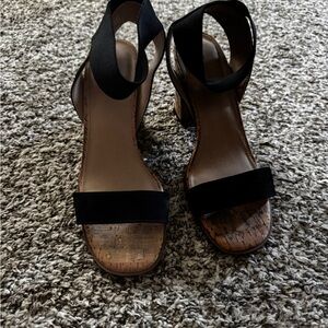 Maurices Black Cork Sandals